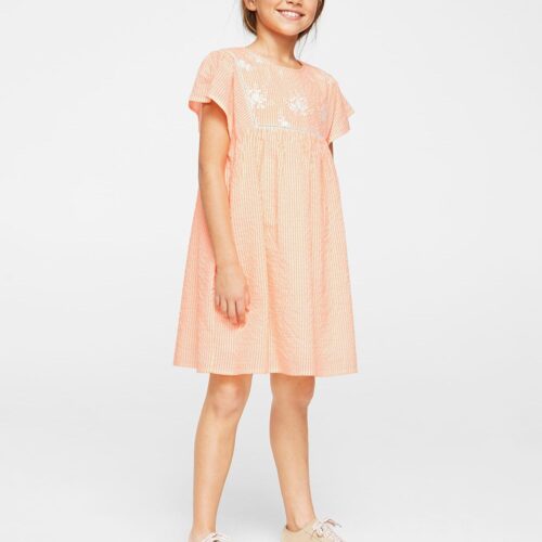 product-4-1 Floral embroidery striped dress