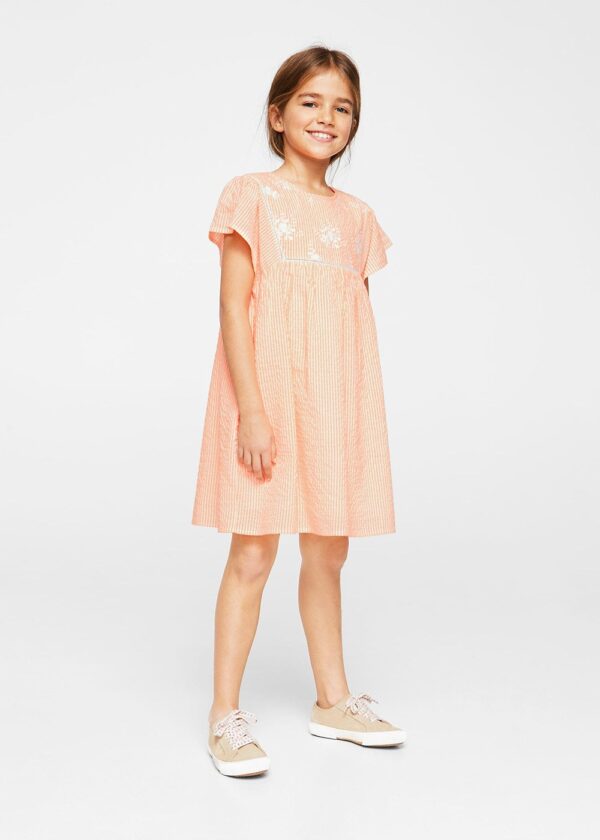 product-4-1 Floral embroidery striped dress