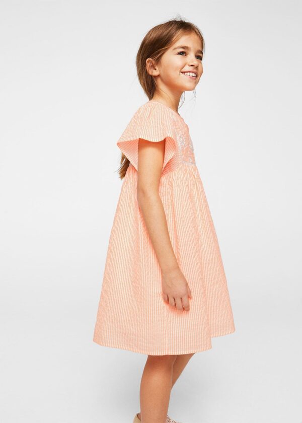 product-4-2 Floral embroidery striped dress